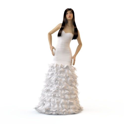 Wedding evening dress holiday Escort fashion designer 3D model