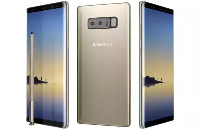 Samsung Galaxy Note 8 Maple Gold 3D model | CGTrader