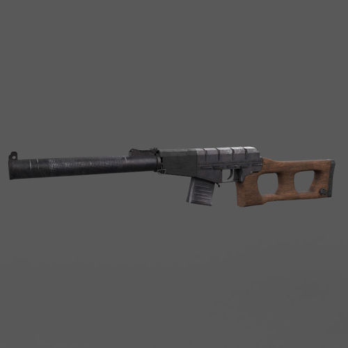 VSS Vintorez 3D model Low-poly 3D model