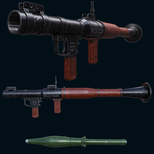 RPG  Rocket launcher Gaming weapon Model  Low-poly 3D model