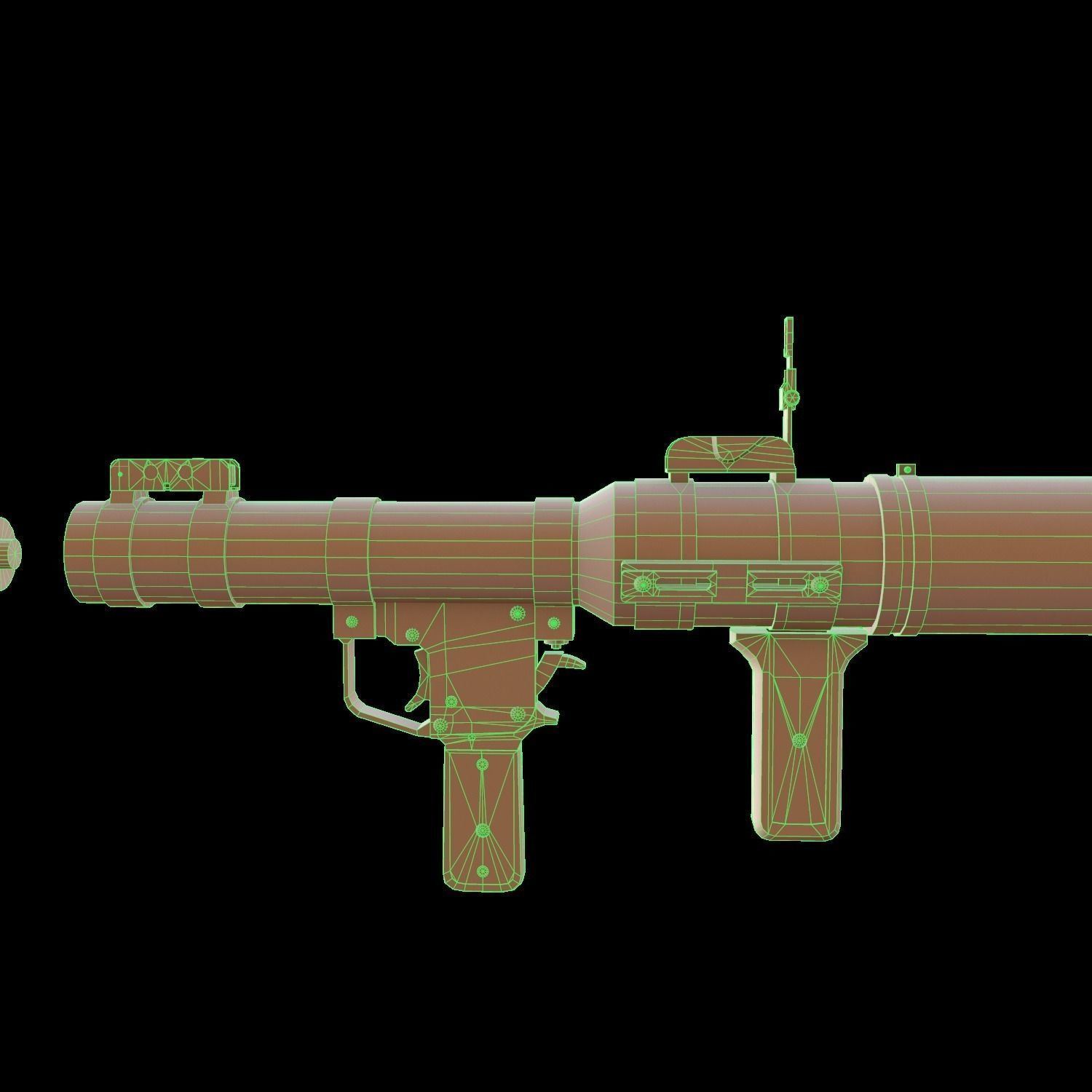 RPG Rocket launcher Gaming weapon Model Low-poly 3D model_5