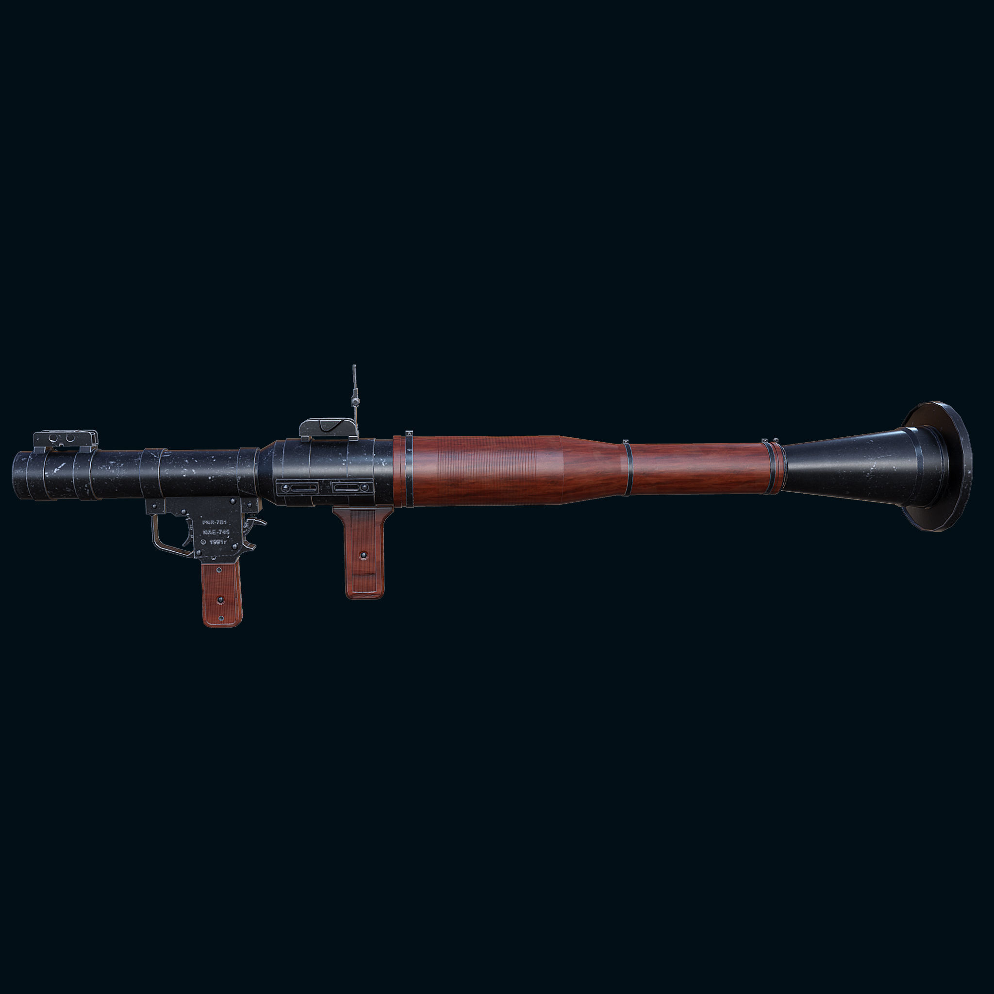 RPG Rocket launcher Gaming weapon Model Low-poly 3D model_2