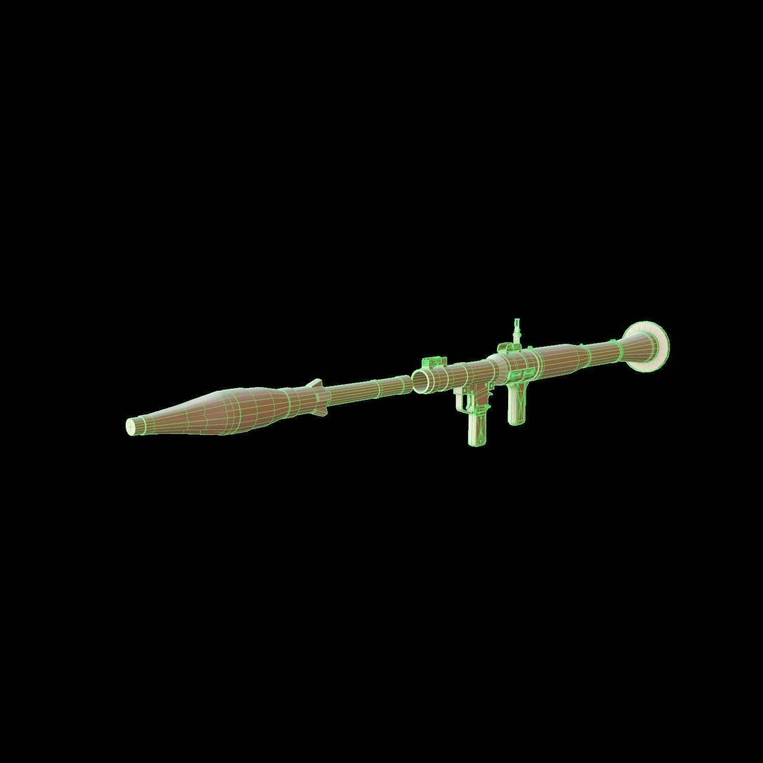 RPG Rocket launcher Gaming weapon Model Low-poly 3D model_4