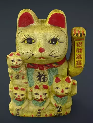 Maneki Neko Low-poly 3D model