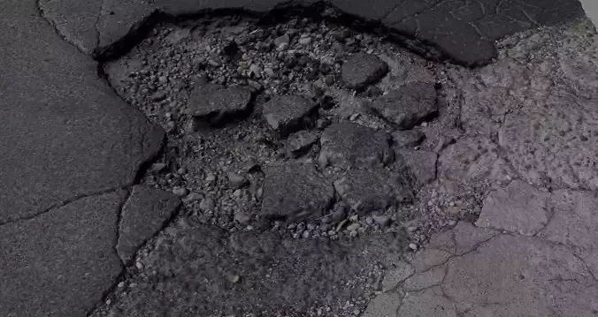 Hole on the road Low-poly 3D model