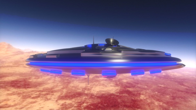 UFO with insides Low-poly 3D model