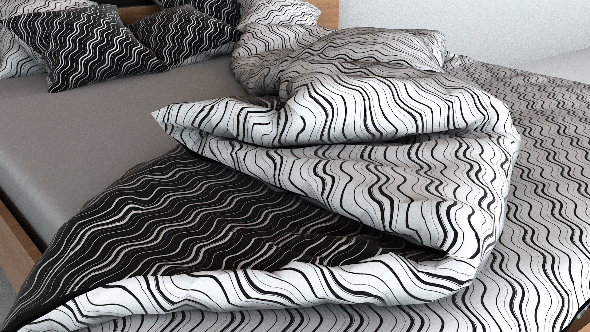 Modern Floating Bed 3D model_10