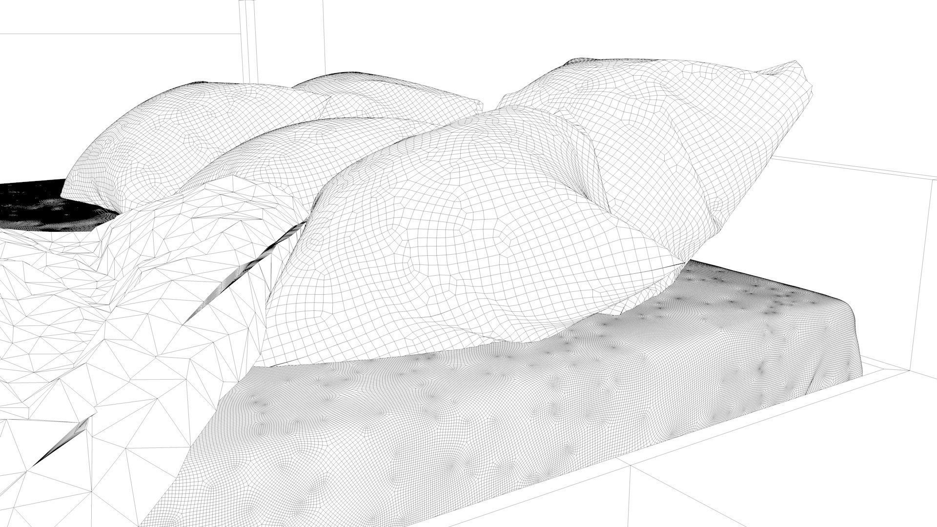 Modern Floating Bed 3D model_7