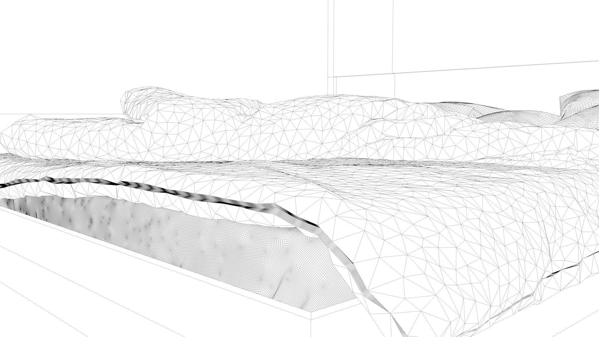 Modern Floating Bed 3D model_13