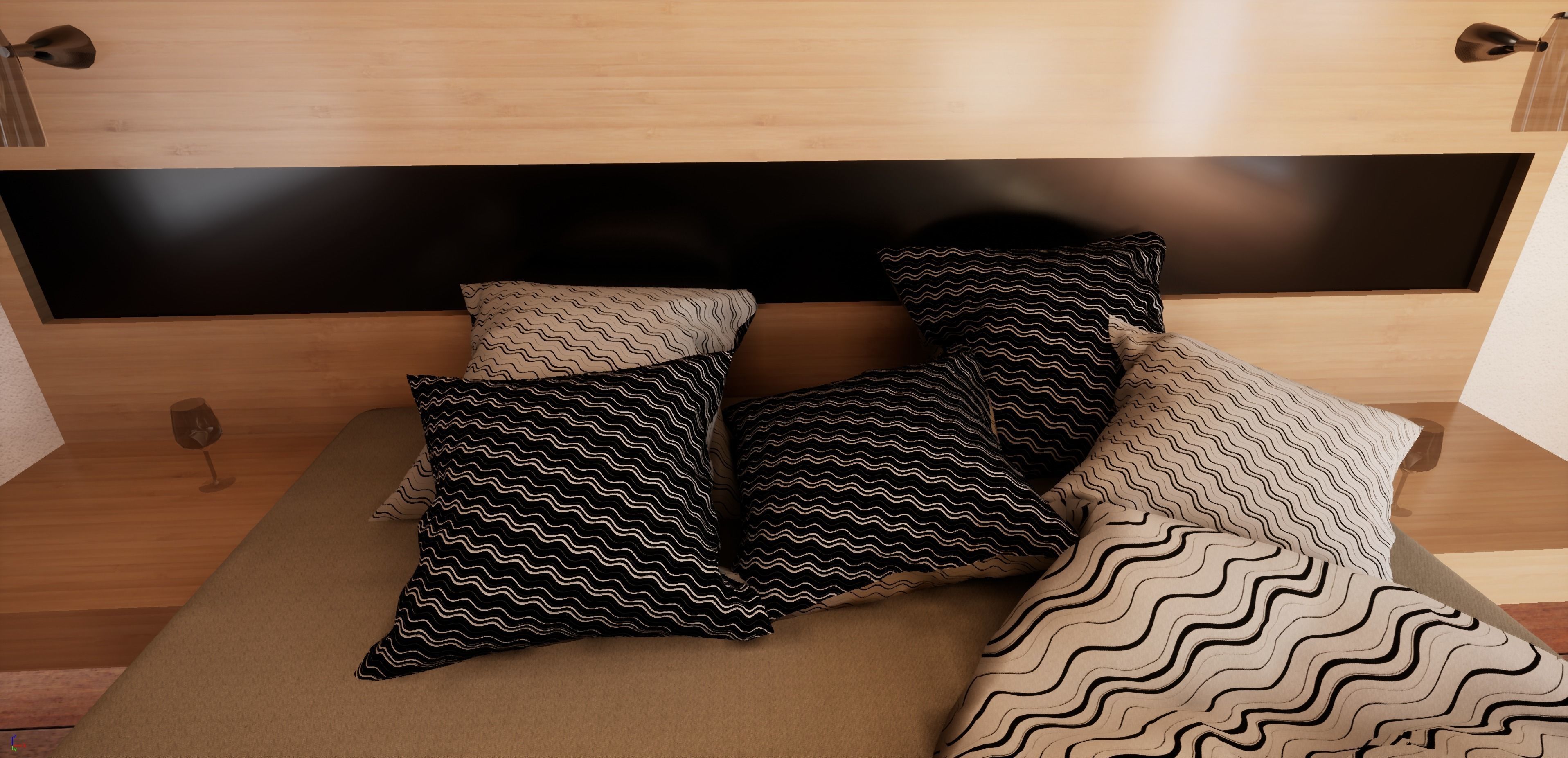 Modern Floating Bed 3D model_19