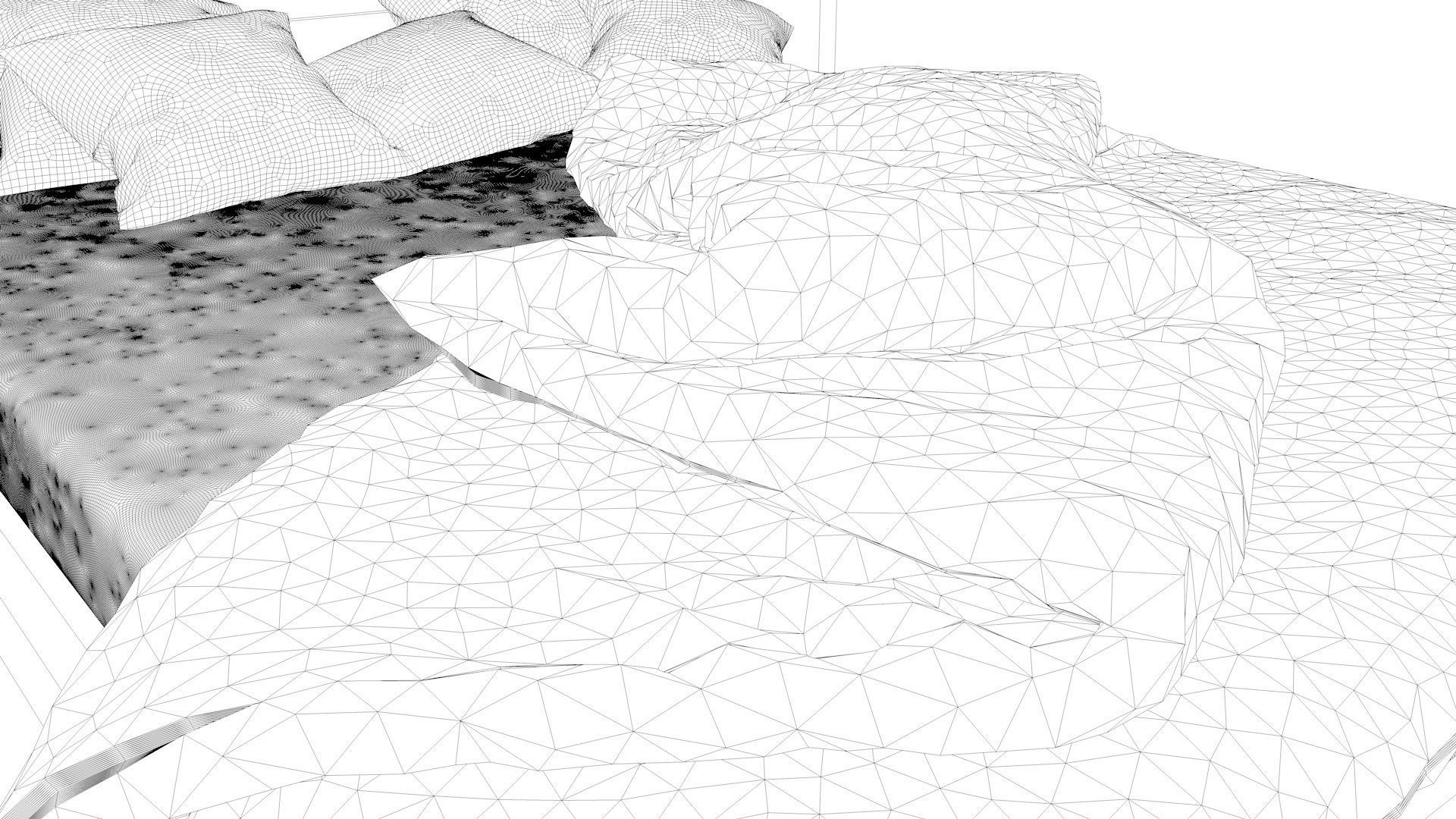 Modern Floating Bed 3D model_11