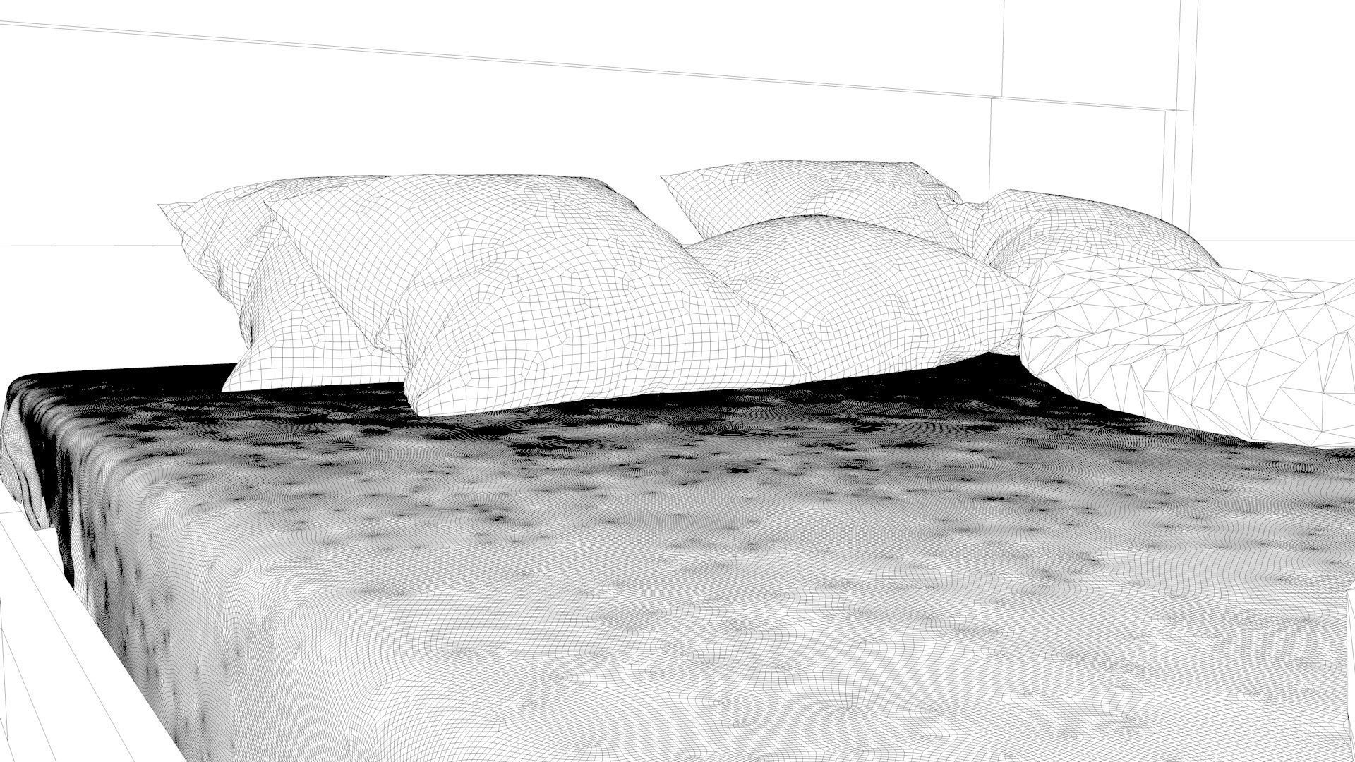 Modern Floating Bed 3D model_9