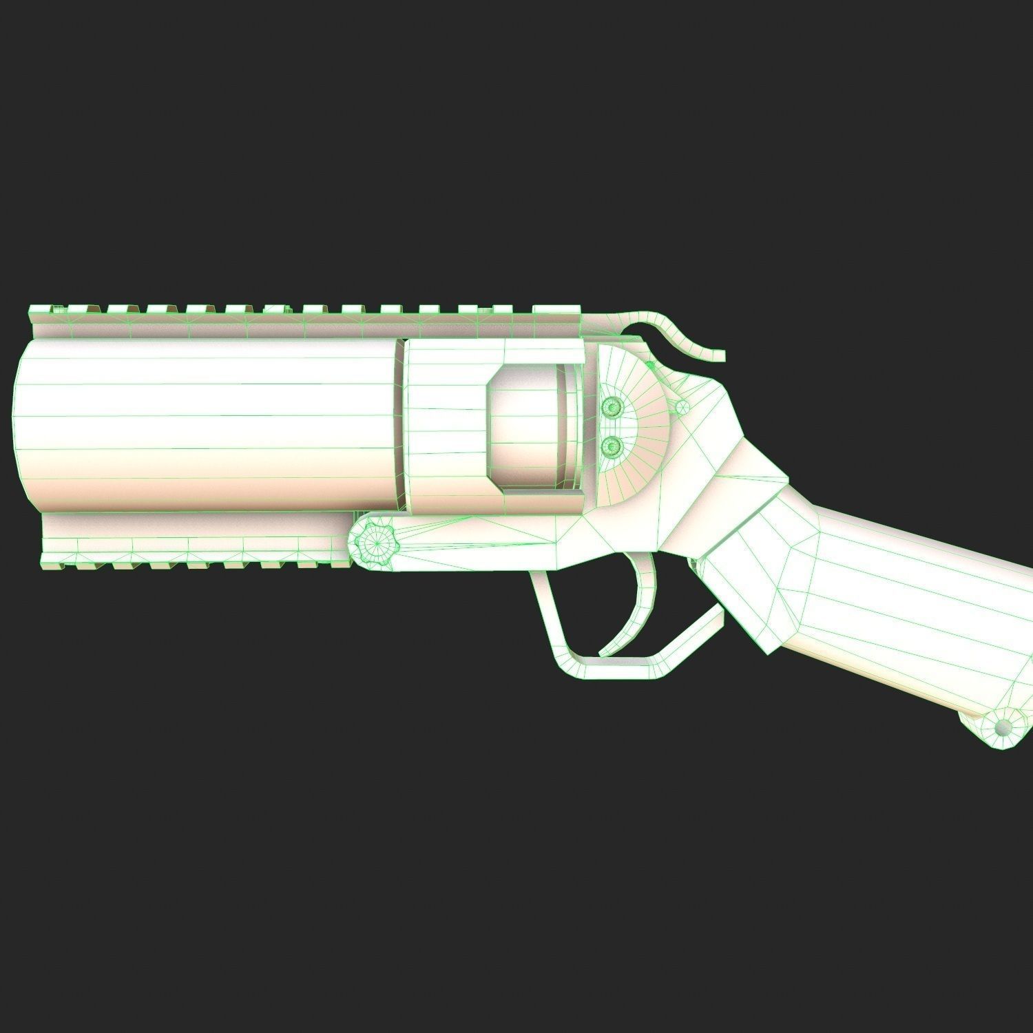 Mini Grenade launcher gaming weapon model Low-poly 3D model_6