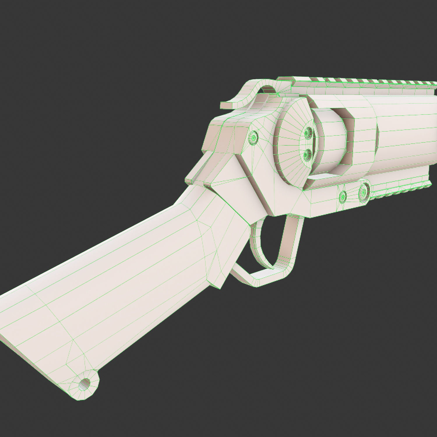 Mini Grenade launcher gaming weapon model Low-poly 3D model_8