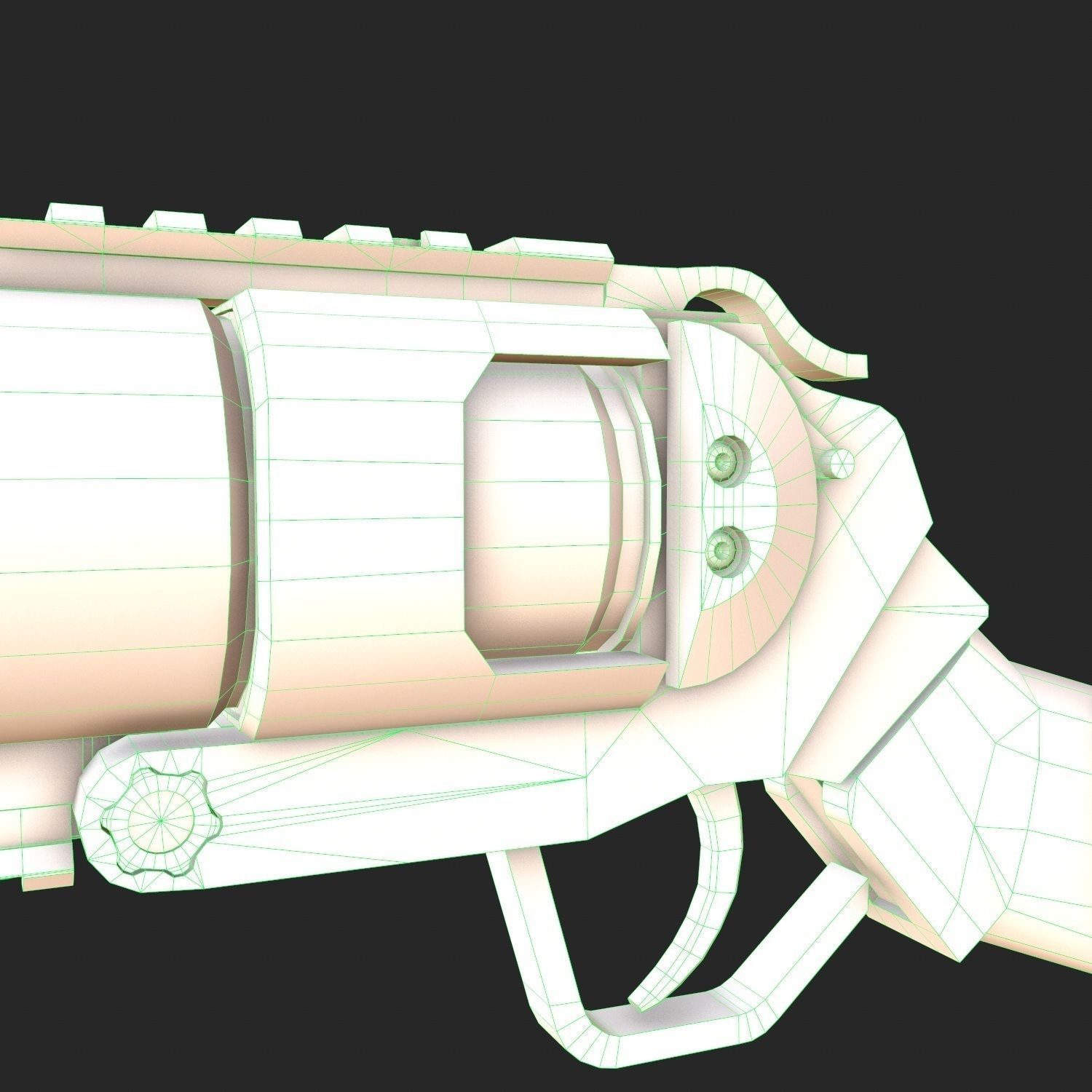 Mini Grenade launcher gaming weapon model Low-poly 3D model_7