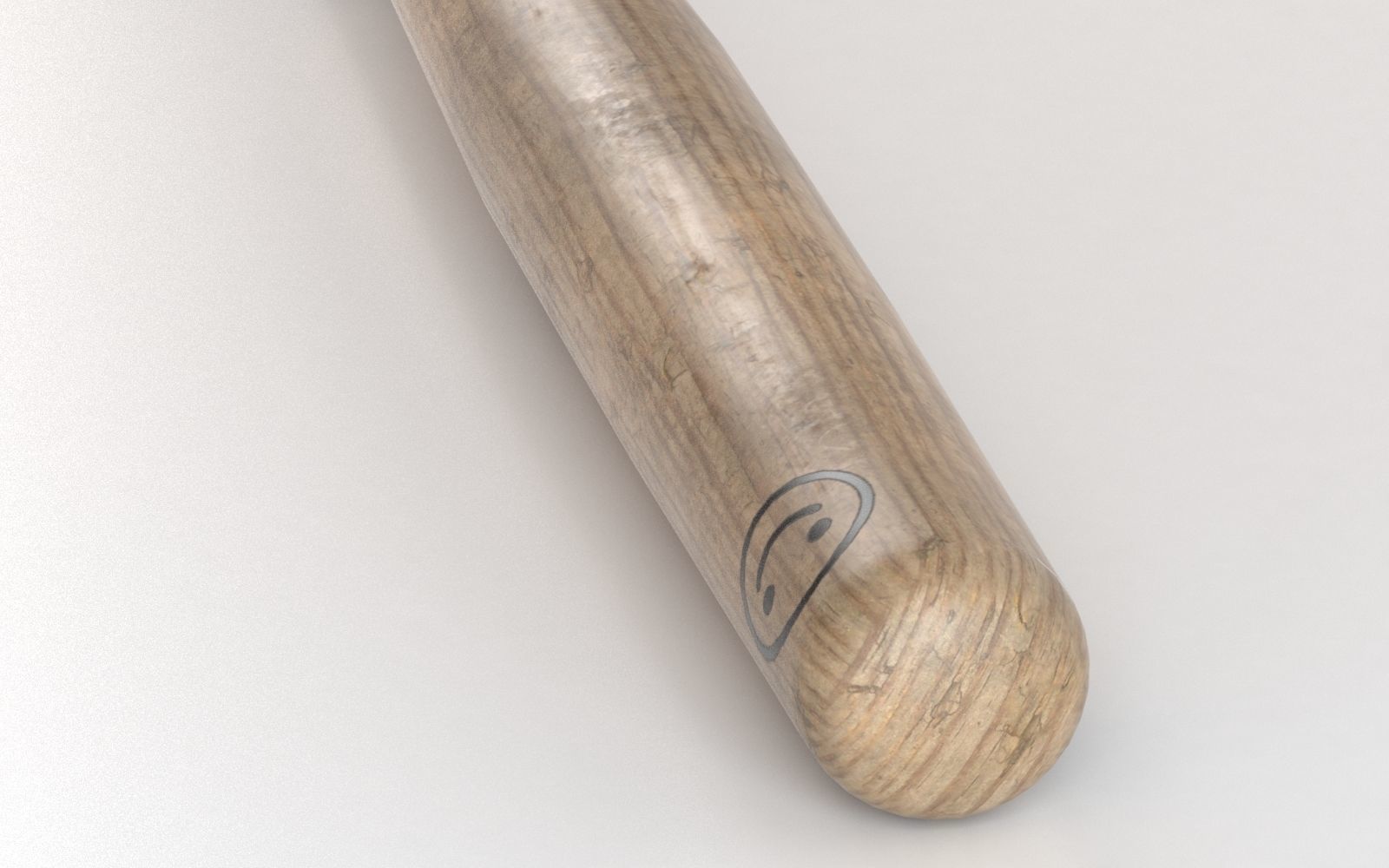 Wooden Baseball Bat 3D model_2