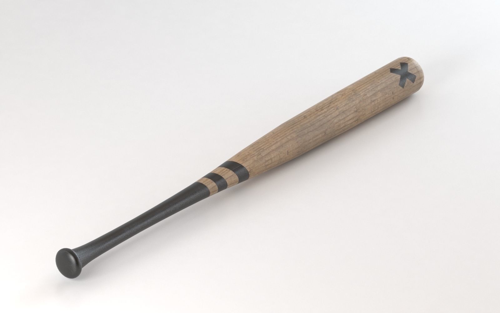 Wooden Baseball Bat 3D model_1
