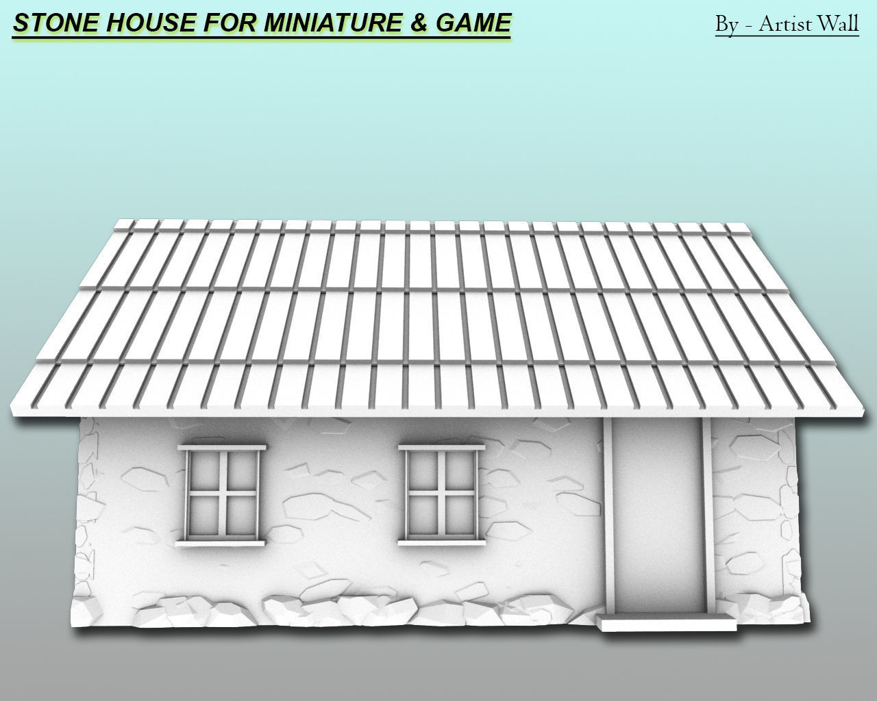 Stone House For Miniatures and Game  3D print model_2