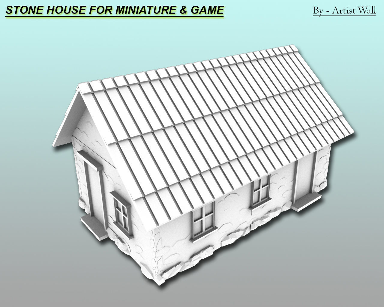 Stone House For Miniatures and Game  3D print model_5