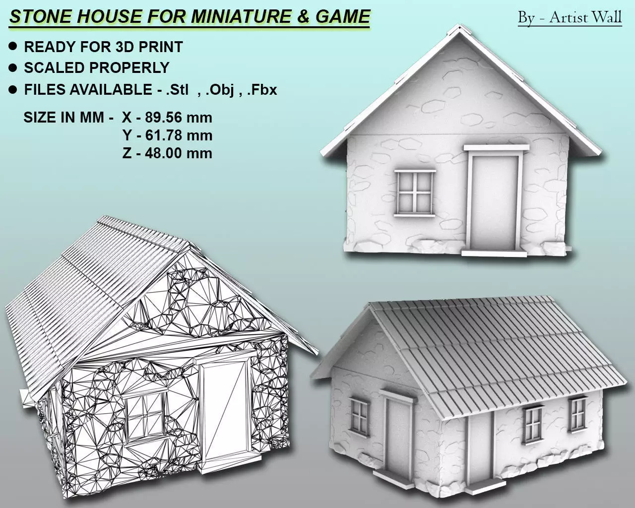 Stone House For Miniatures and Game  3D print model_0
