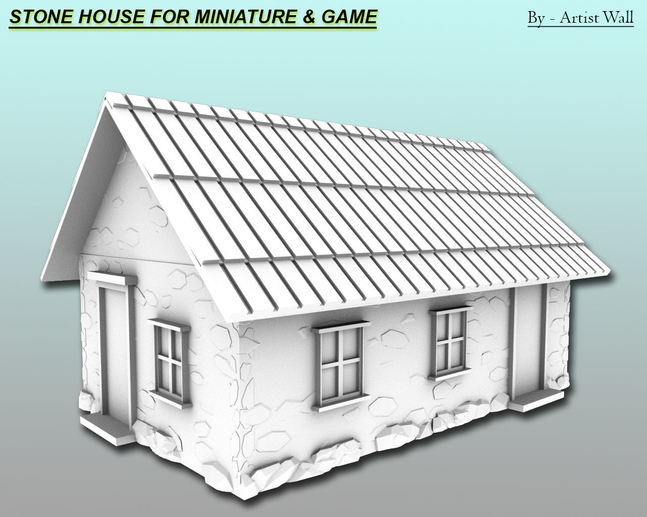 Stone House For Miniatures and Game  3D print model_6