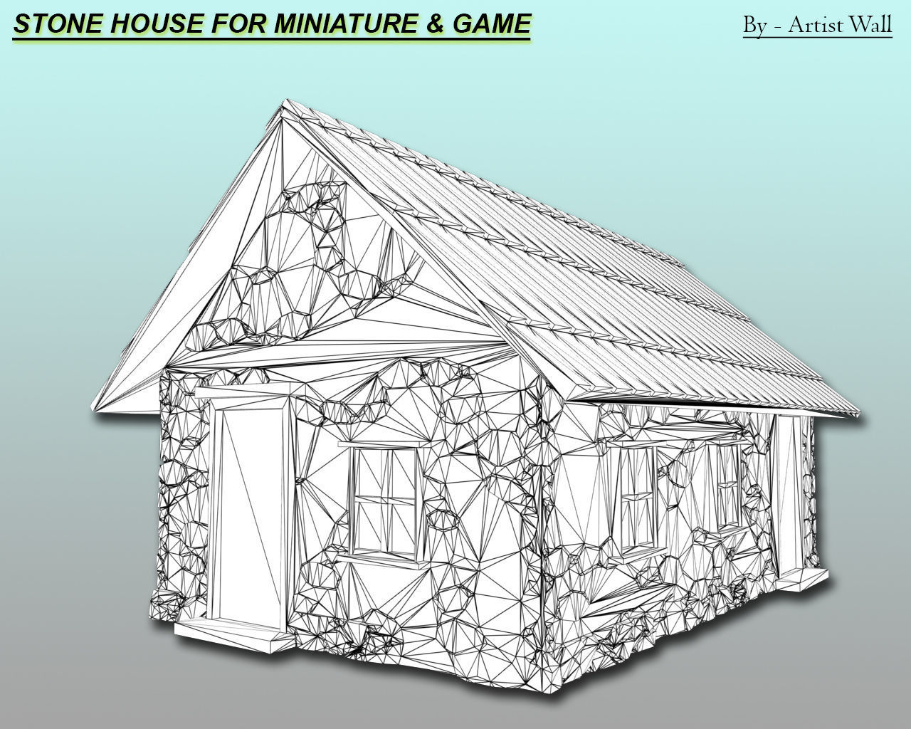 Stone House For Miniatures and Game  3D print model_3