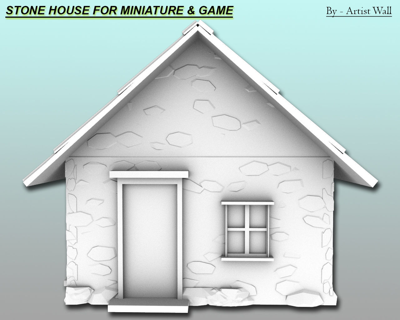 Stone House For Miniatures and Game  3D print model_1