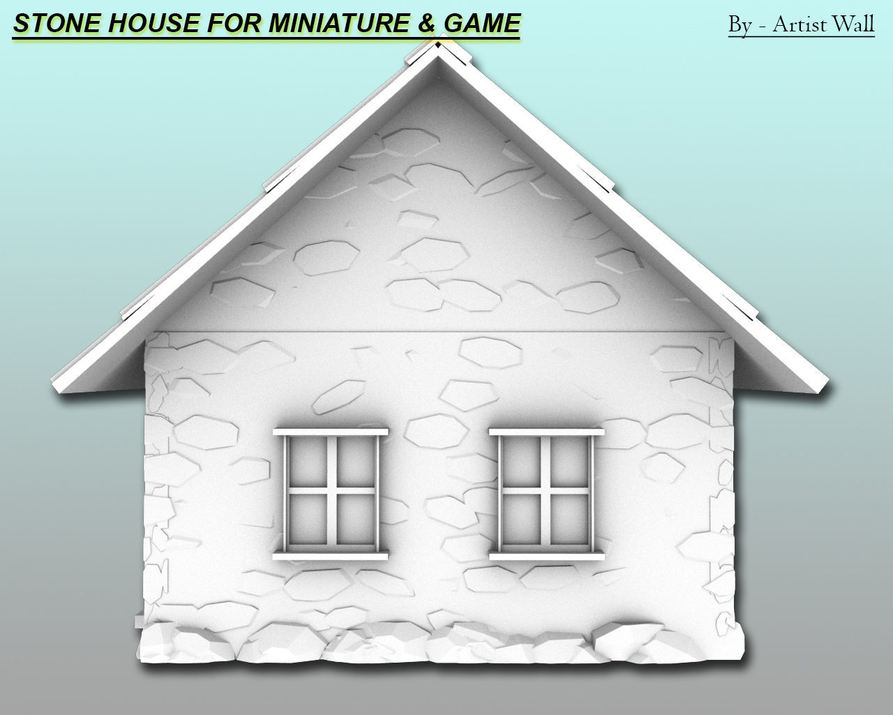 Stone House For Miniatures and Game  3D print model_4