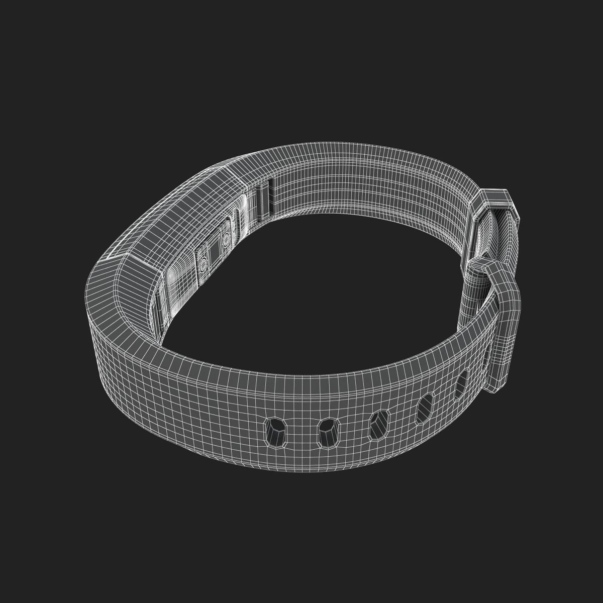 Fitbit Alta HR Blue Gray Steel 3D model_9