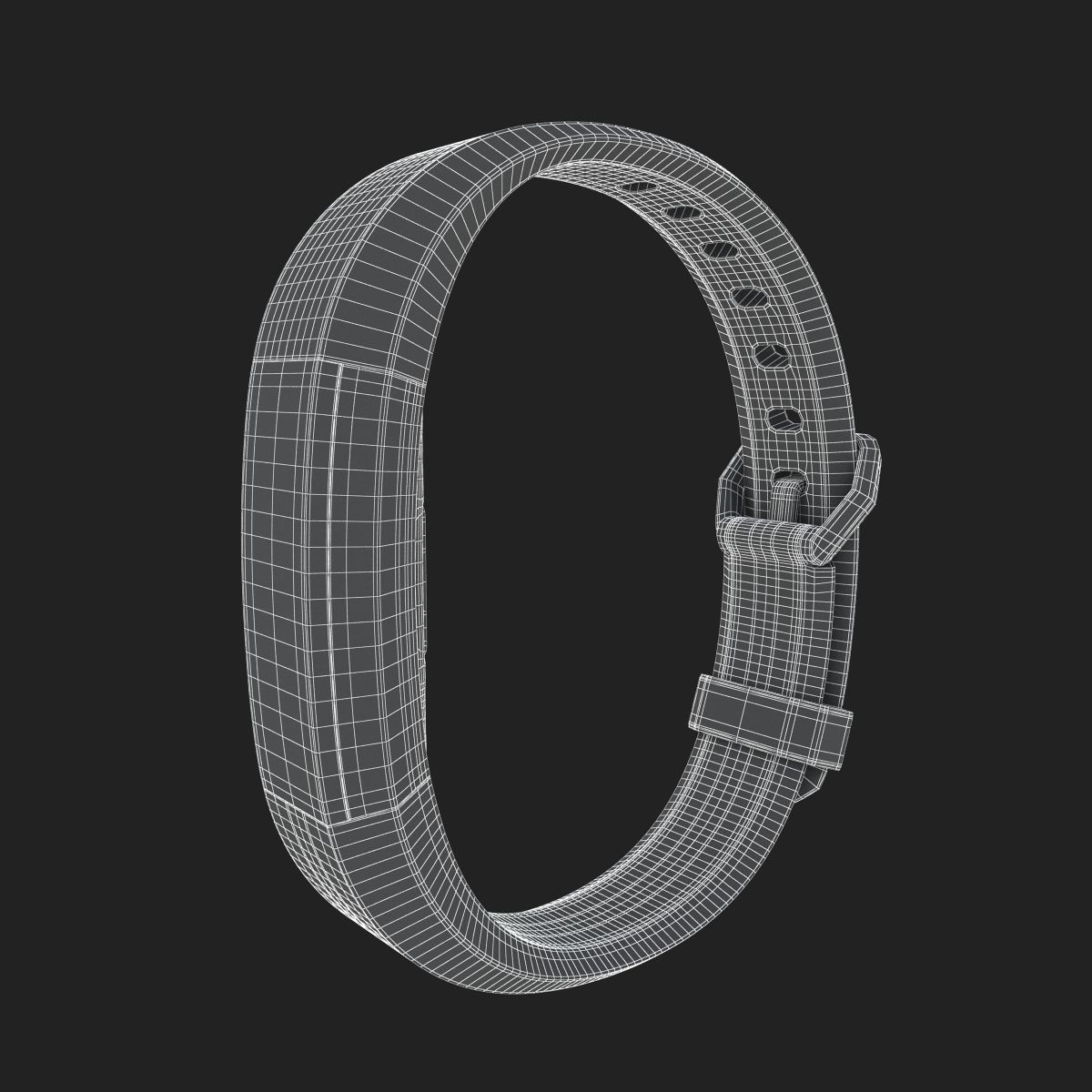 Fitbit Alta HR Blue Gray Steel 3D model_10