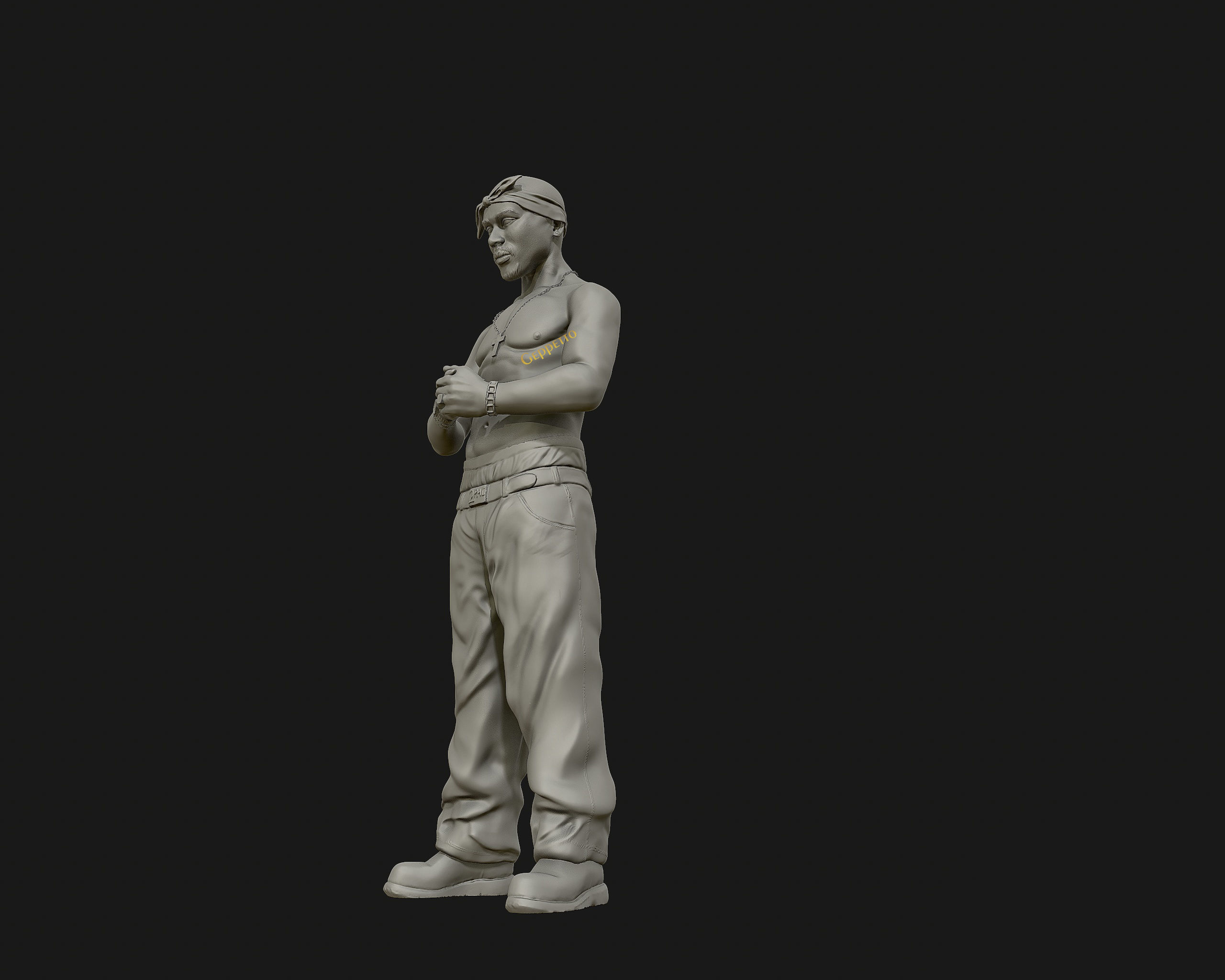 Tupac Shakur 3d sculpture 3D print model_7