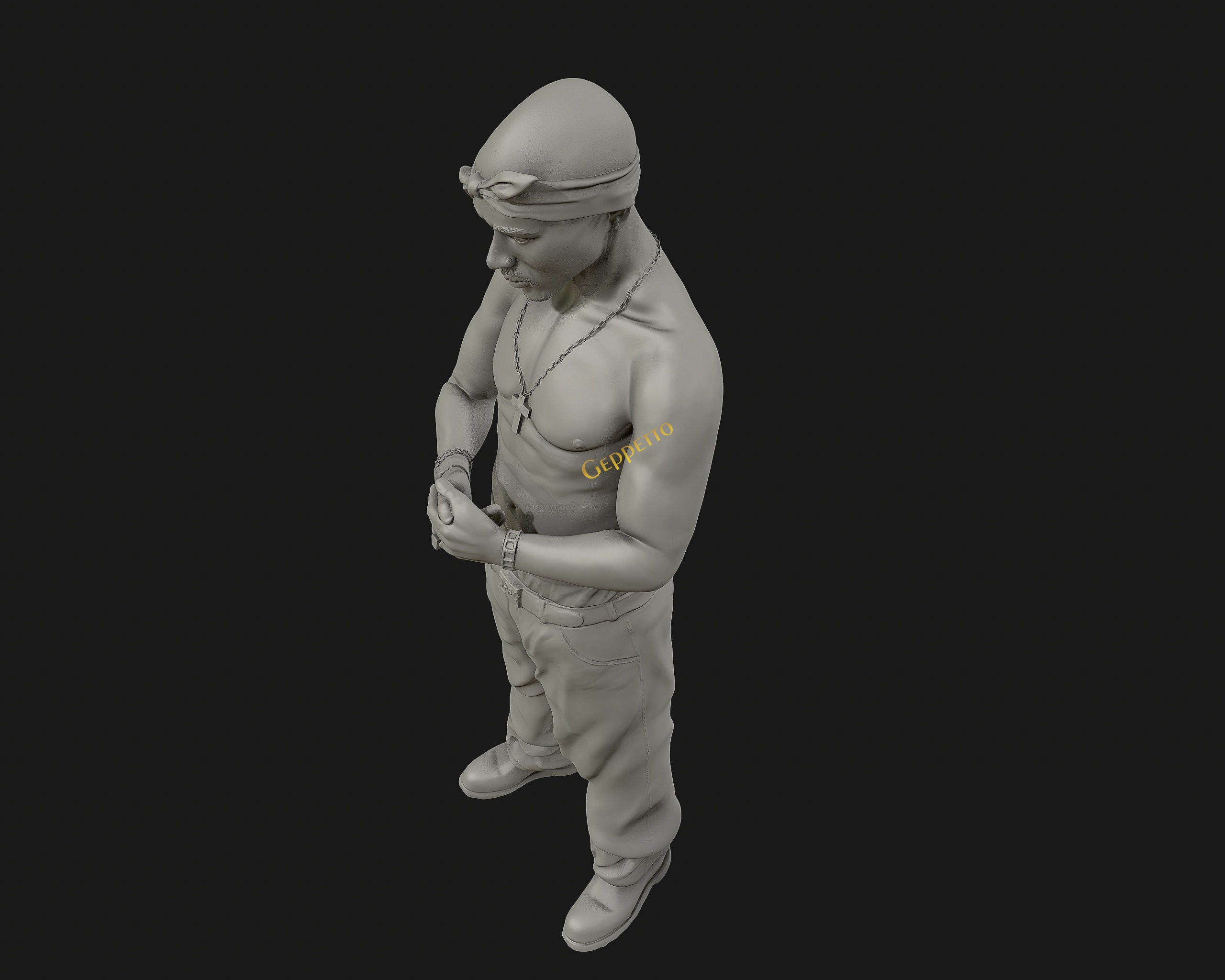 Tupac Shakur 3d sculpture 3D print model_15