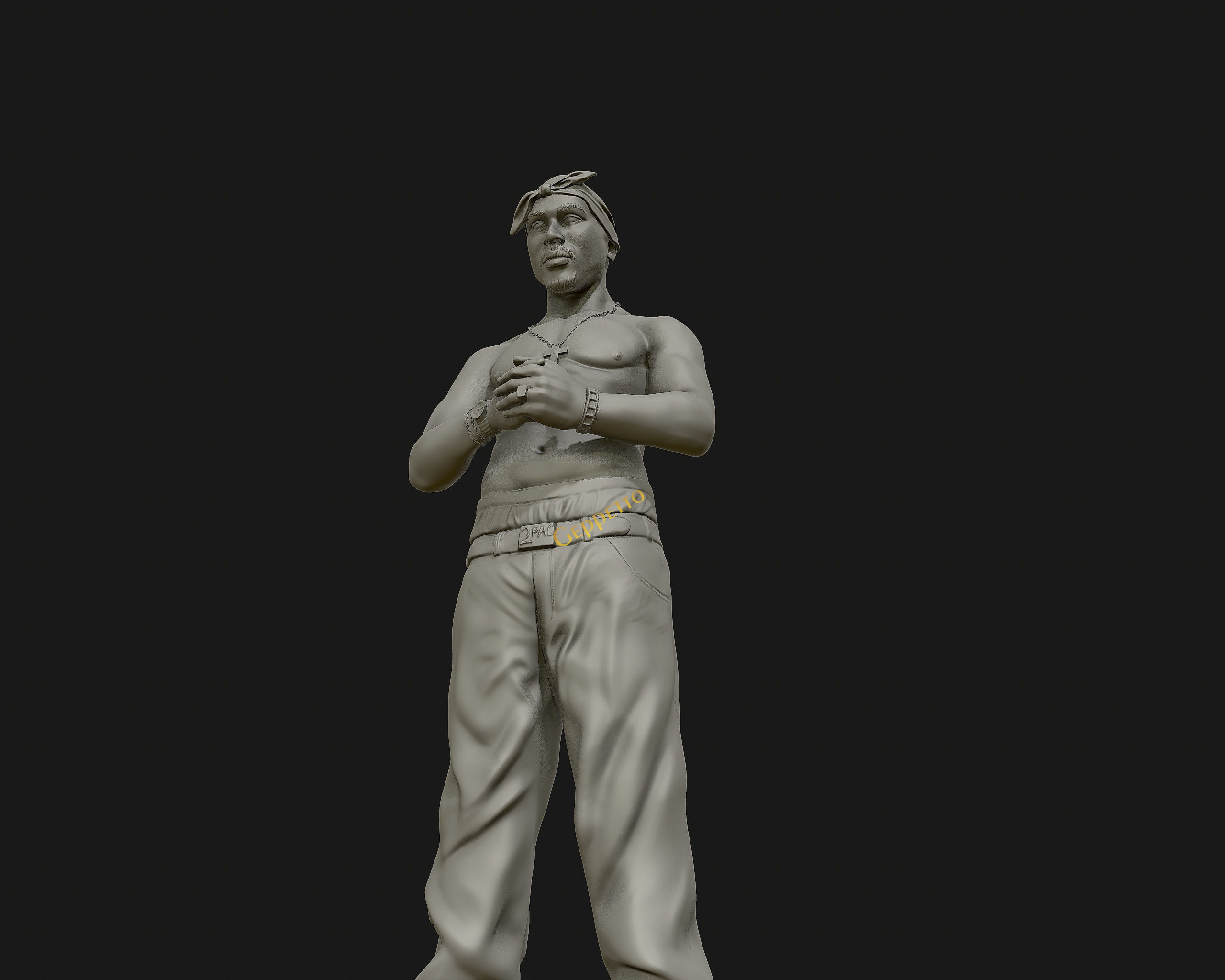 Tupac Shakur 3d sculpture 3D print model_19