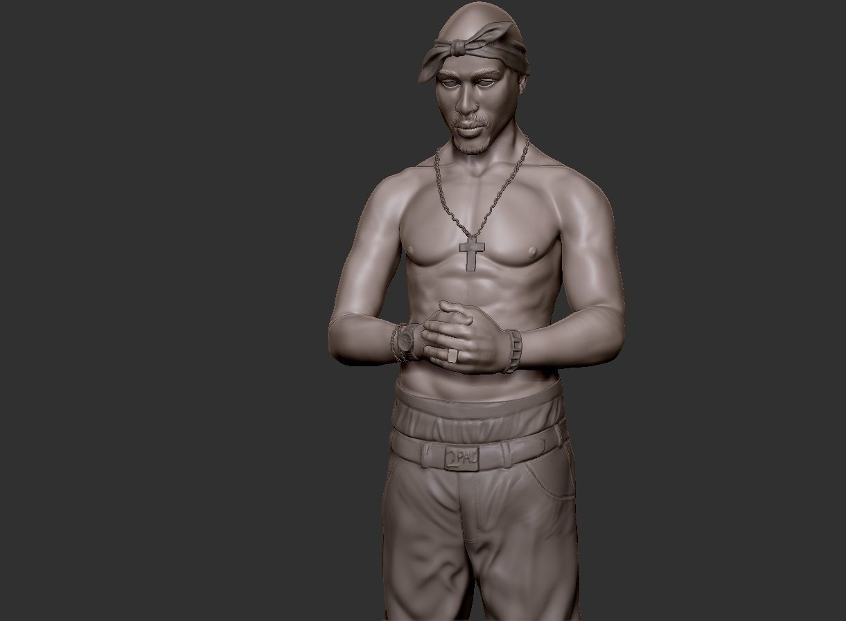 Tupac Shakur 3d sculpture 3D print model_4
