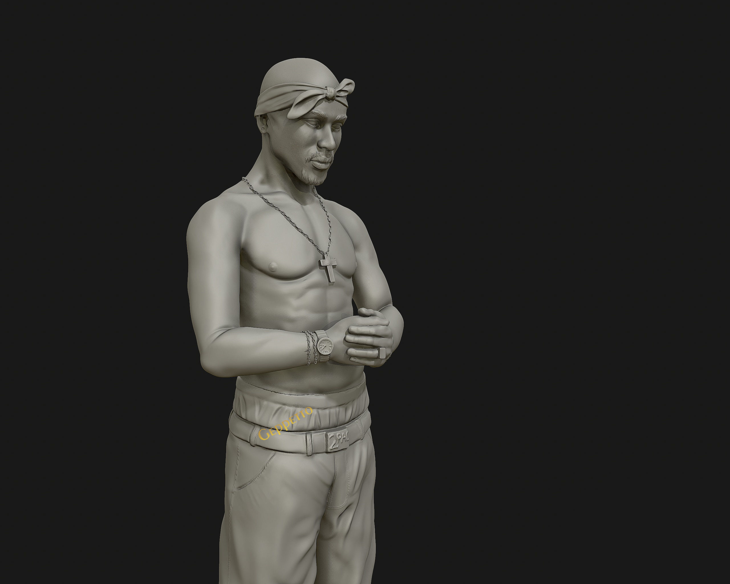 Tupac Shakur 3d sculpture 3D print model_17