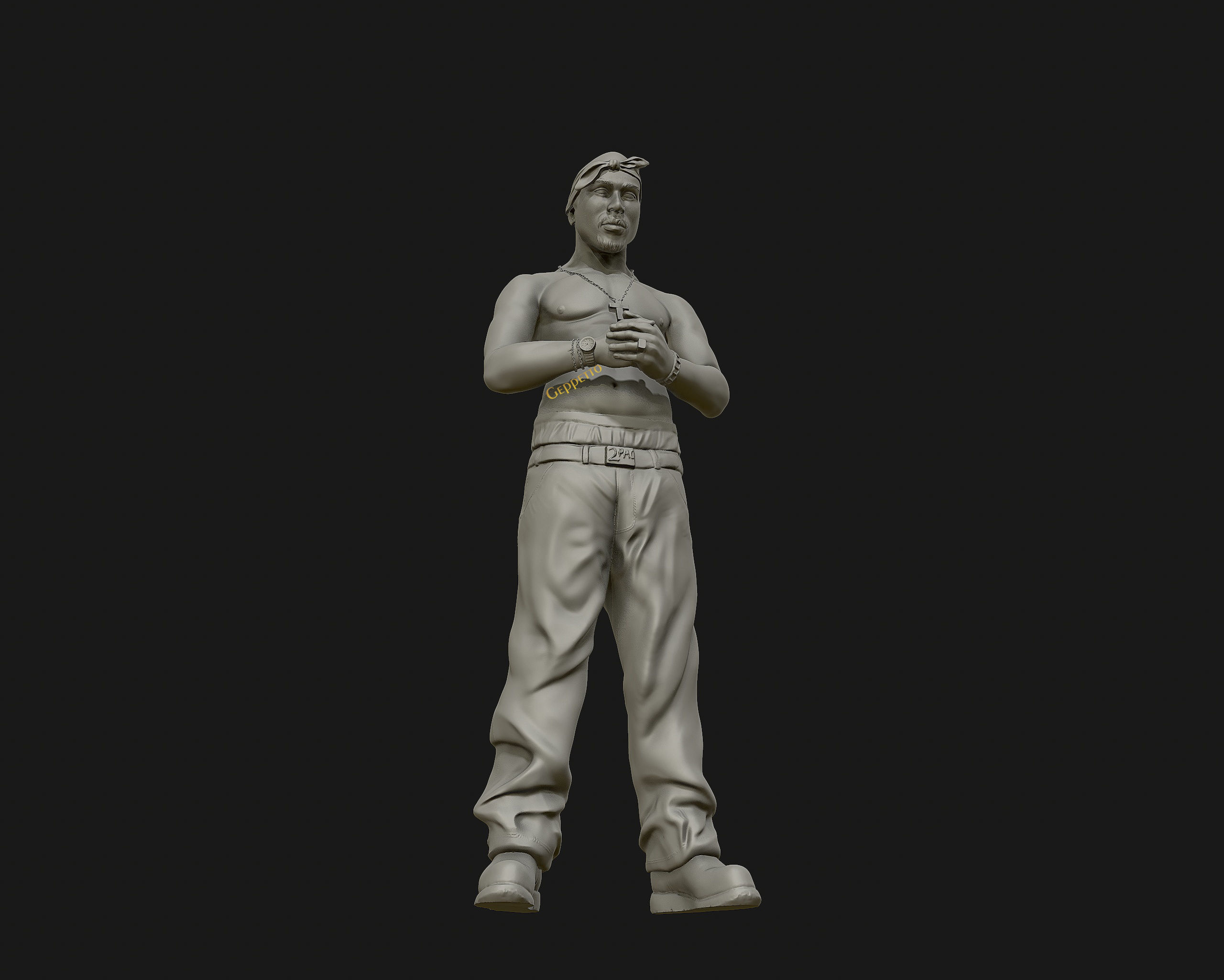 Tupac Shakur 3d sculpture 3D print model_11