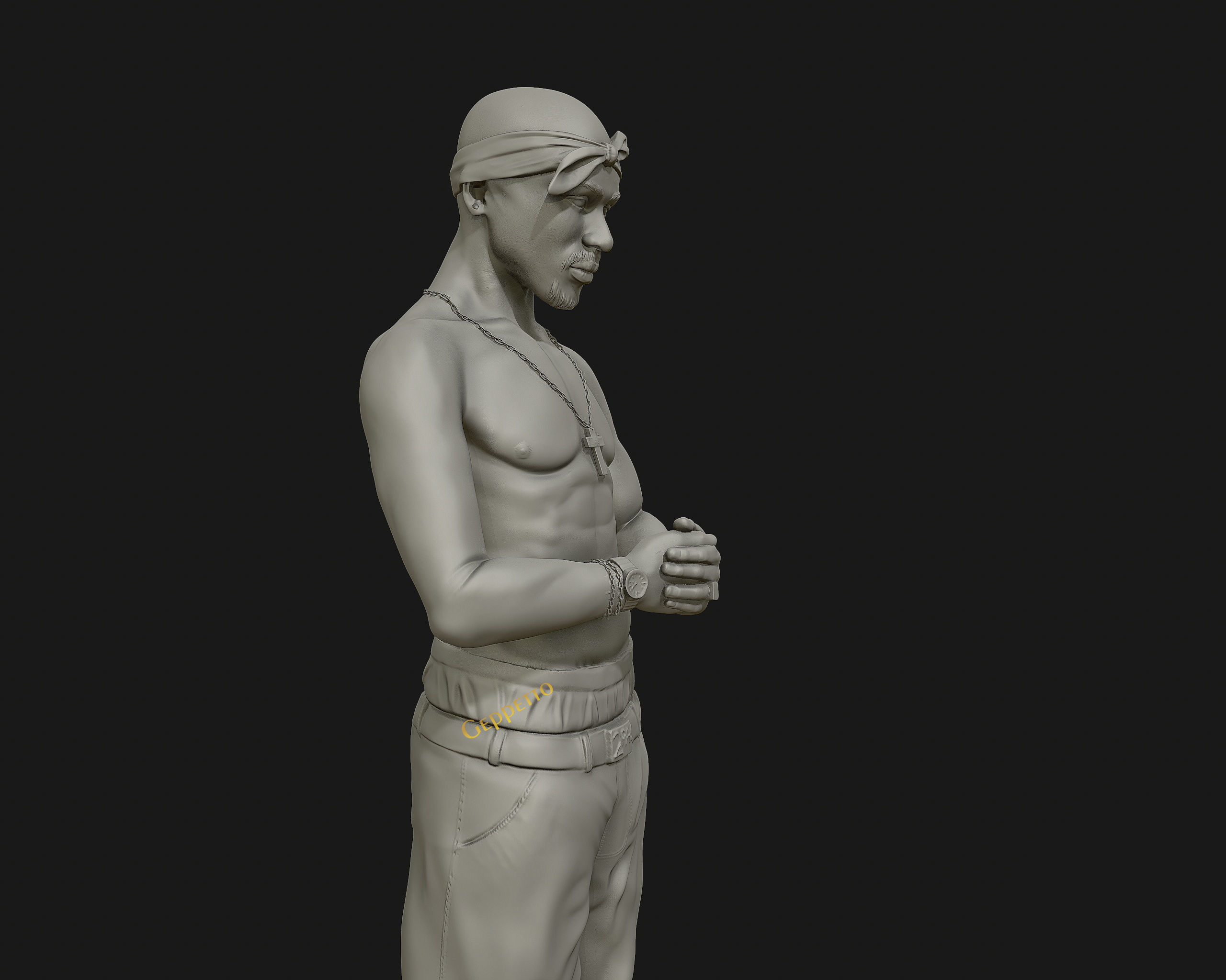 Tupac Shakur 3d sculpture 3D print model_16