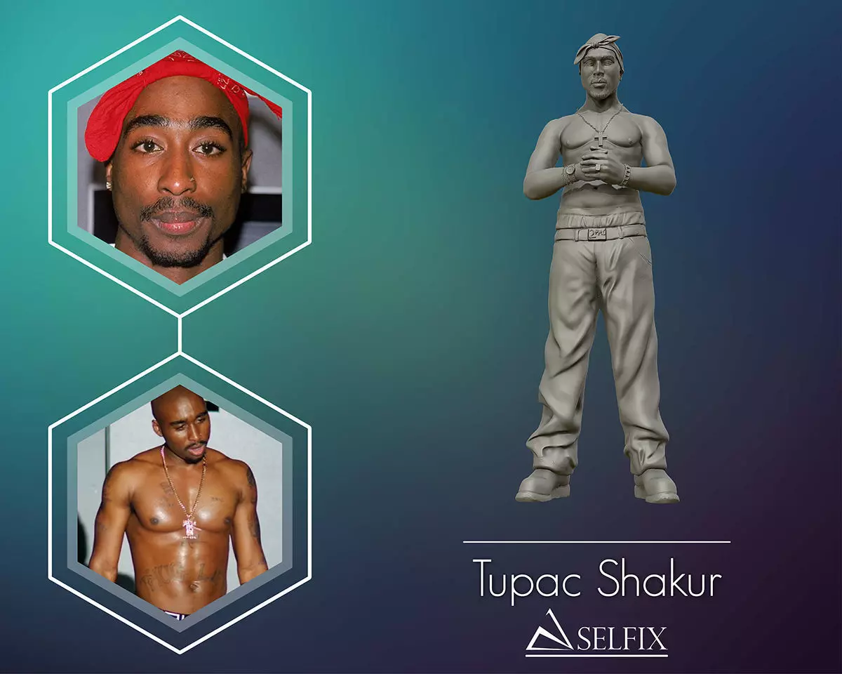 Tupac Shakur 3d sculpture 3D print model_0