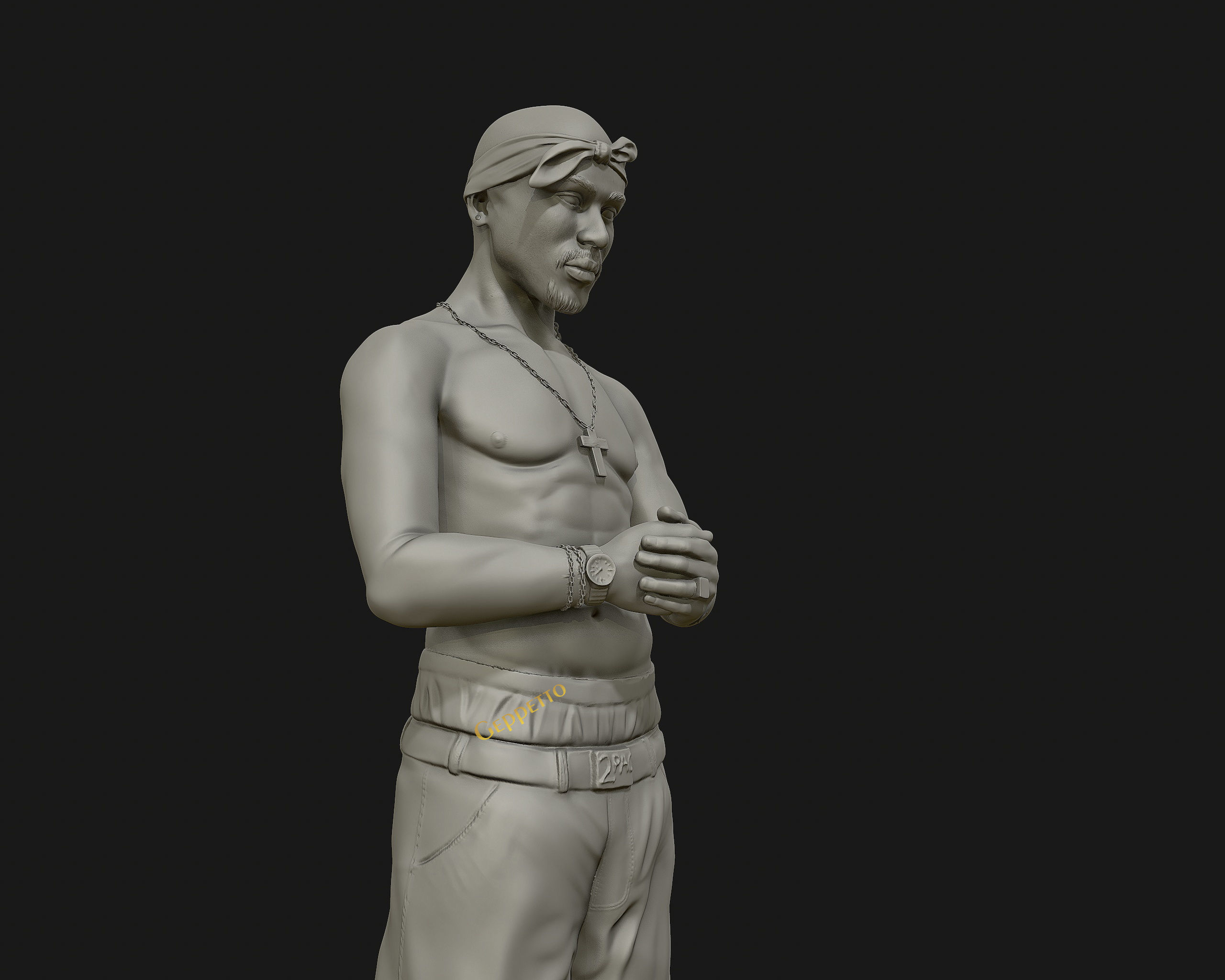 Tupac Shakur 3d sculpture 3D print model_14