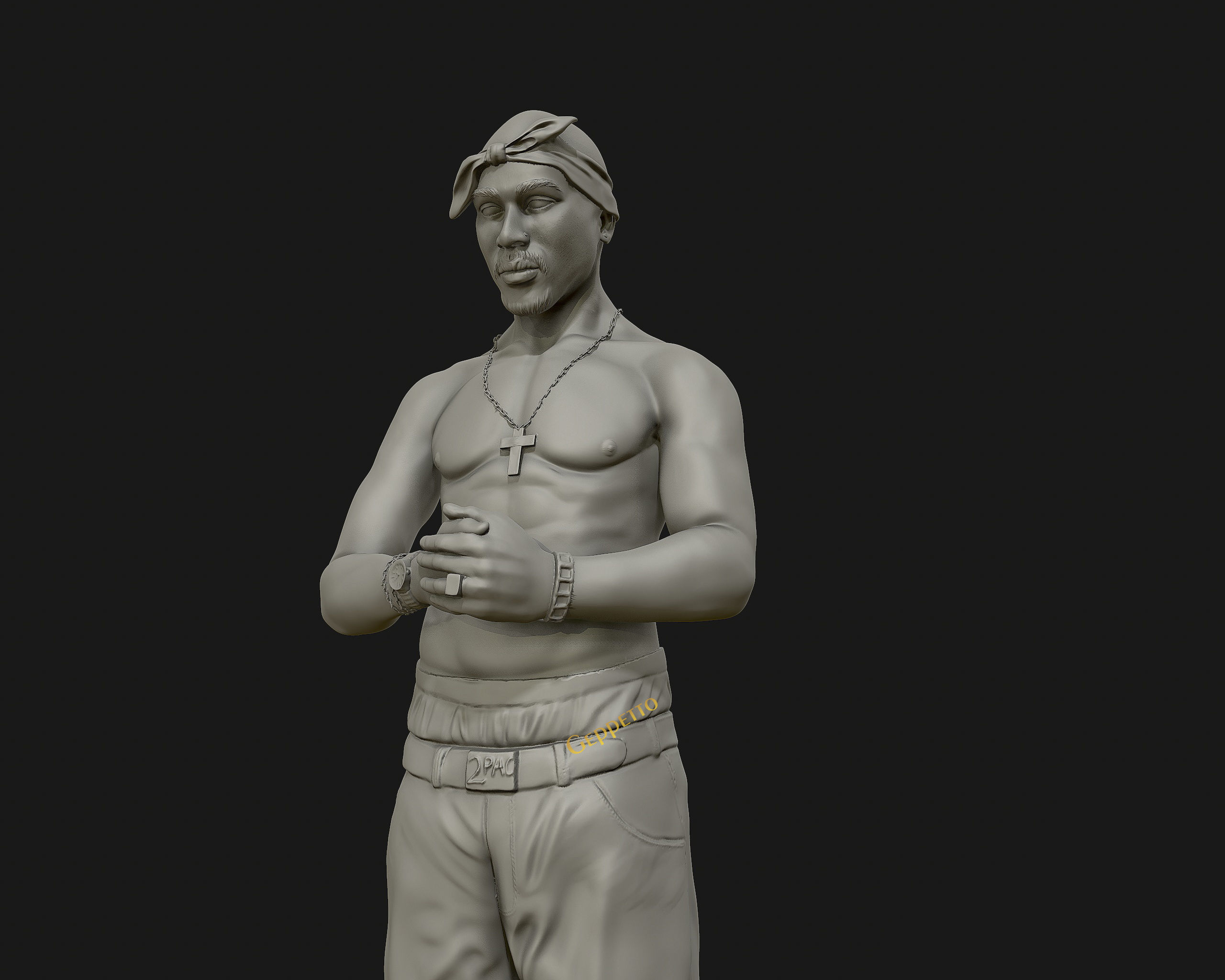 Tupac Shakur 3d sculpture 3D print model_12