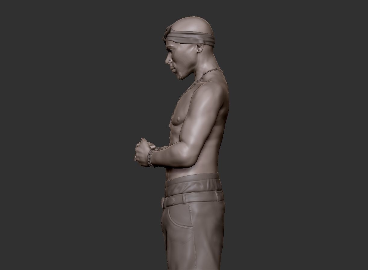 Tupac Shakur 3d sculpture 3D print model_5