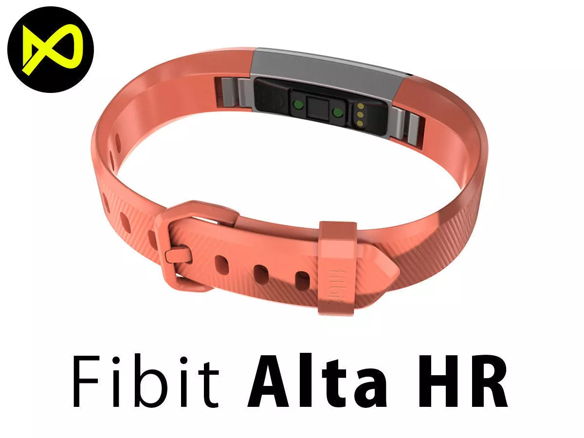 Fitbit Alta HR Coral Steel 3D model_0