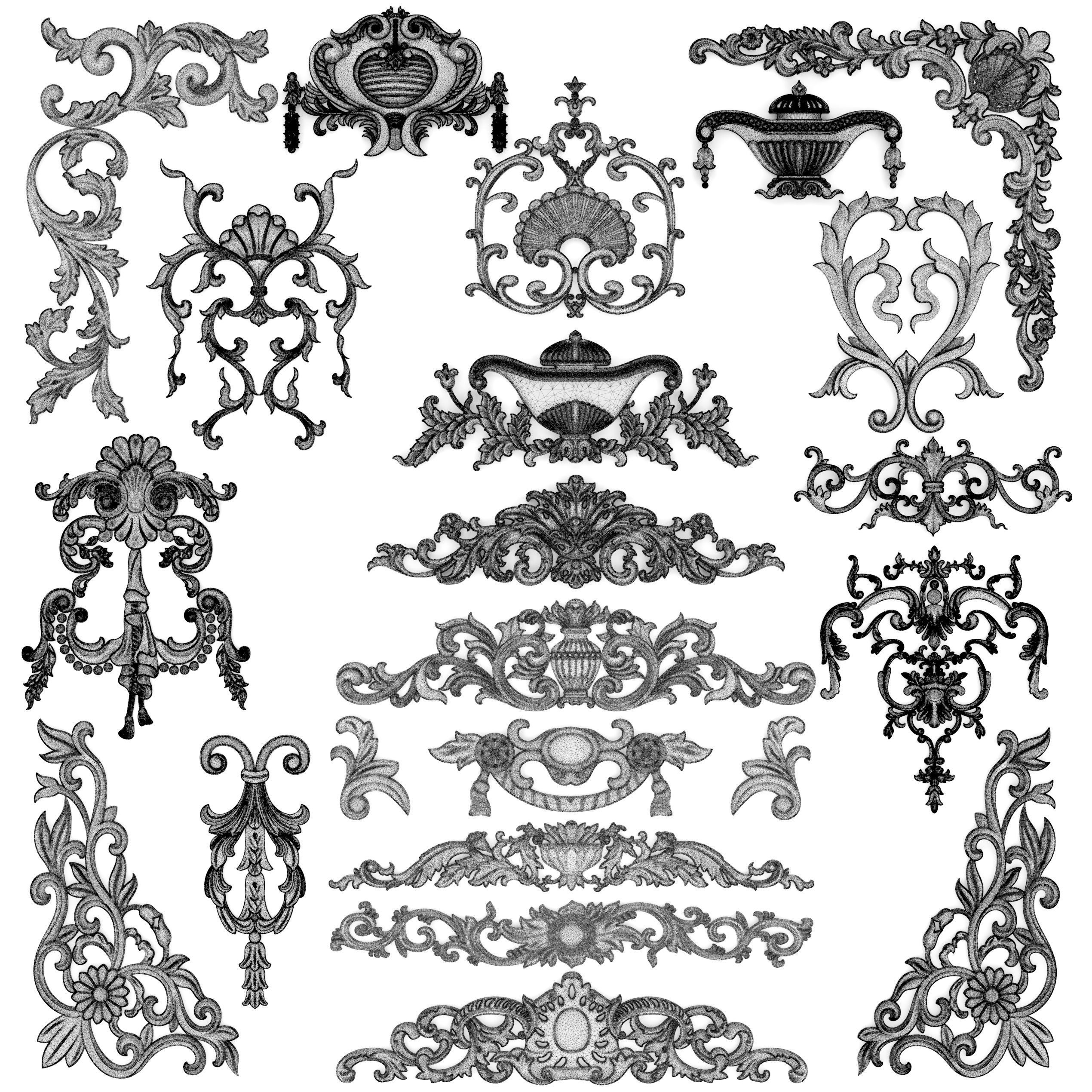 Cartouches SET 32 3D model_17