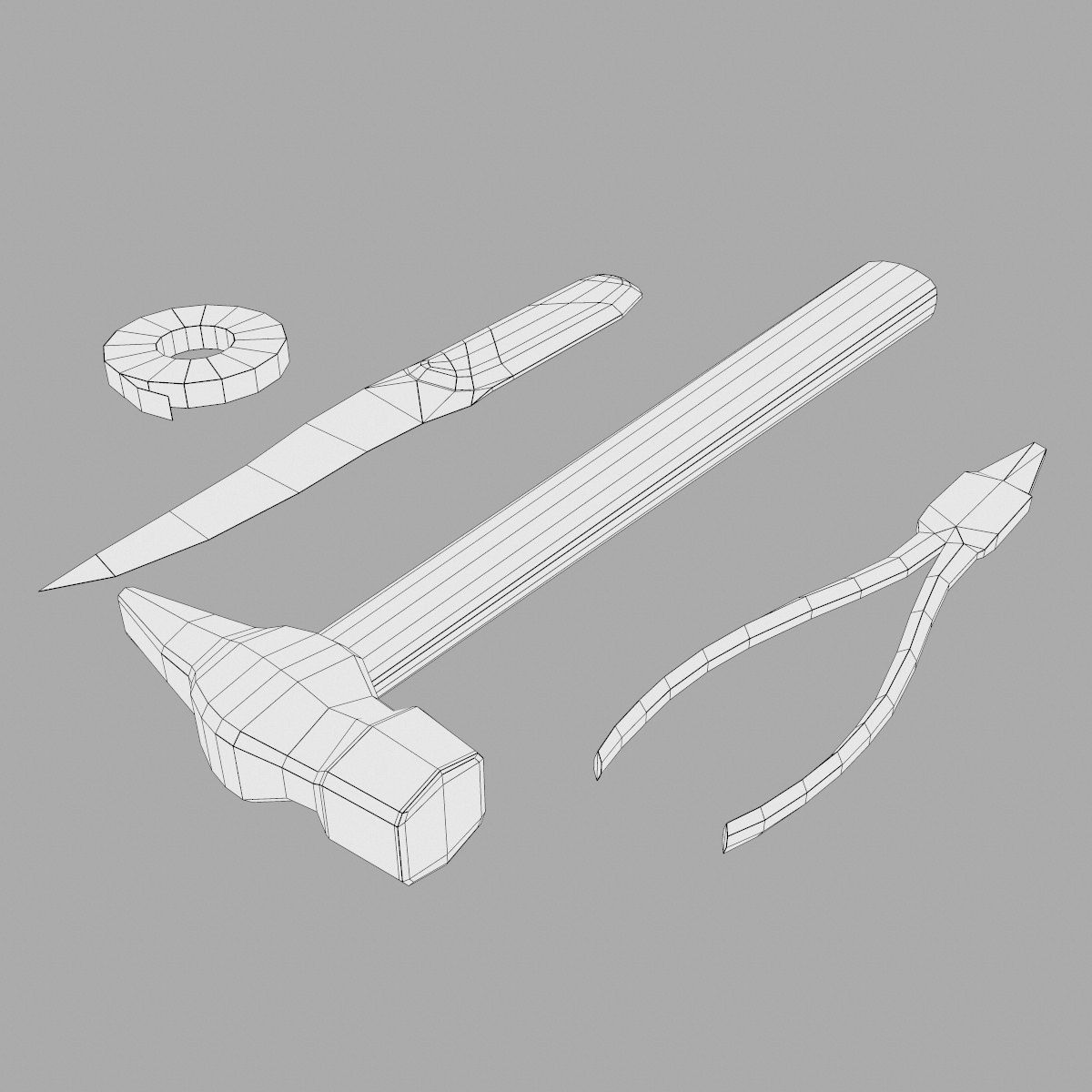 craft tools Low-poly 3D model_3