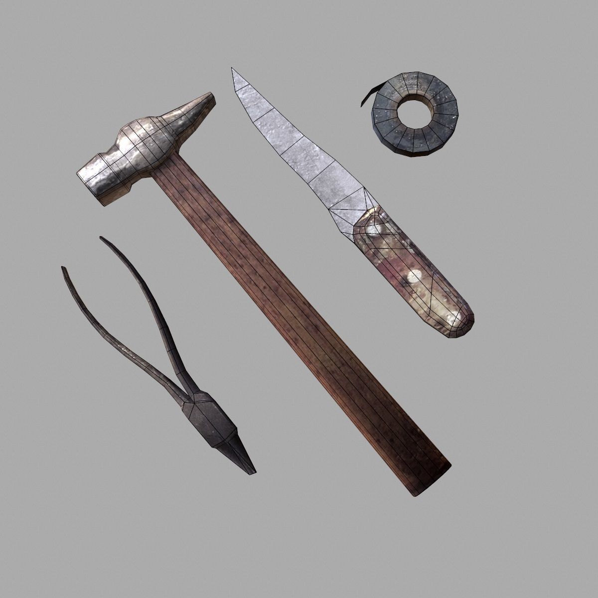 craft tools Low-poly 3D model_0