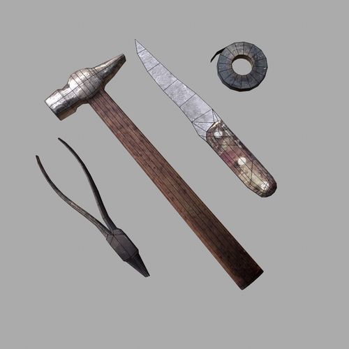 craft tools Low-poly 3D model