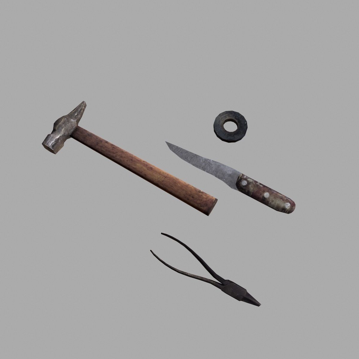 craft tools Low-poly 3D model_2