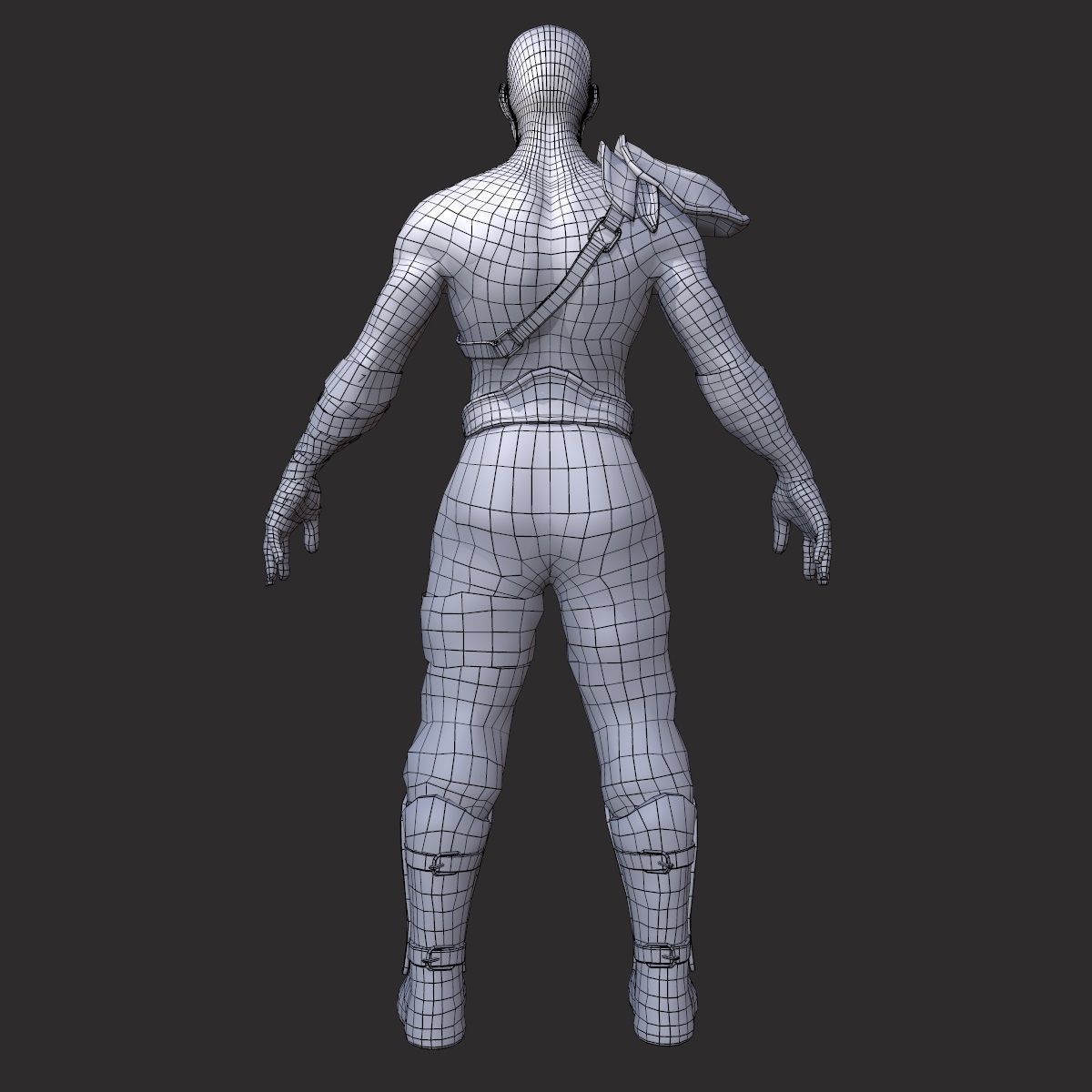 Warrior V01 Low-poly 3D model_13