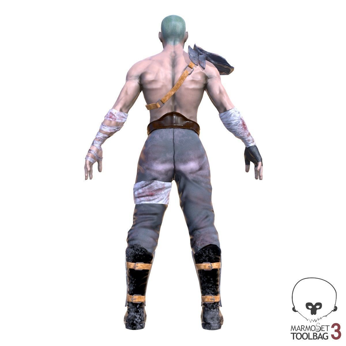 Warrior V01 Low-poly 3D model_3