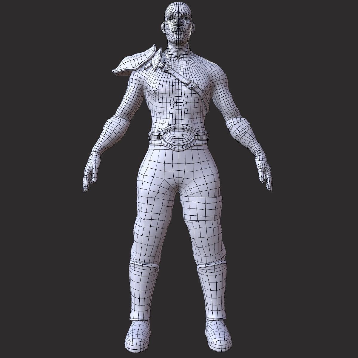 Warrior V01 Low-poly 3D model_12